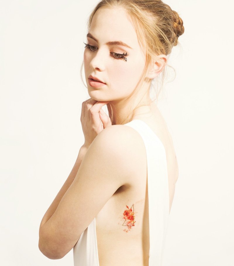 精灵之花-2入纹身贴纸 原创手绘设计 - 纹身贴 - 纸 红色