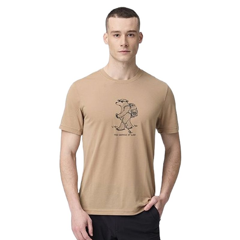 【Wildland 荒野】wildland山野徒步机能T 0B21606-121 小麦色 - 男装上衣/T 恤 - 聚酯纤维 卡其色