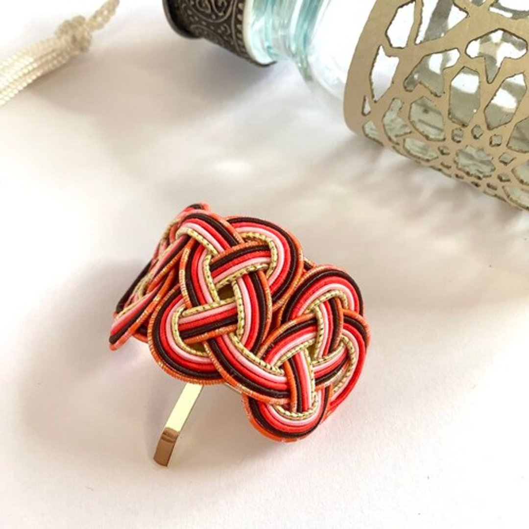 Pony hook [Akanesasu] Made by Mizuhiki Japanese style colorful red - 发饰 - 其他材质 红色