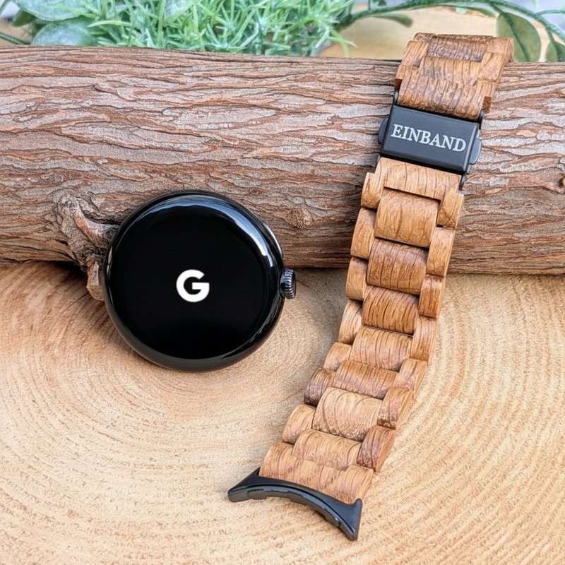 【木制表带】EINBAND Google Pixel Watch 天然木表带 橡木 - 女表 - 木头 咖啡色