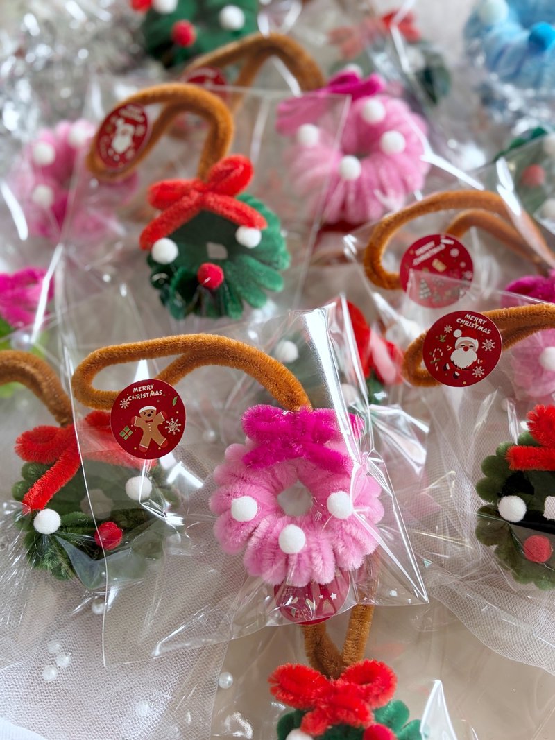 芮米有花_扭扭毛线耶诞花圈挂饰送礼首选 - 摆饰 - 其他人造纤维 多色