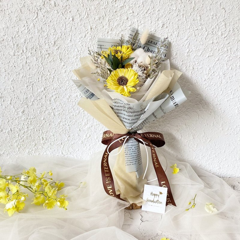 毕业花束 向阳奶油黄扩香向日葵花束 毕业礼物 生日 毕业季 热门 - 干燥花/捧花 - 植物．花 