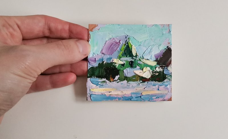 Shanxi Painting 油畫原作 Chinese手工油畫 Village 掛畫 Original Art Original Oil Painting - 海报/装饰画/版画 - 压克力 白色