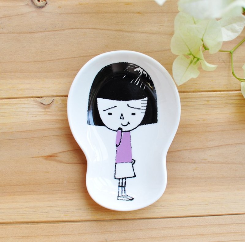 【加藤真治】樱桃小丸子系列 点心碟/浅碟/豆皿/饰品碟★野口 - 浅碟/小碟子 - 瓷 紫色