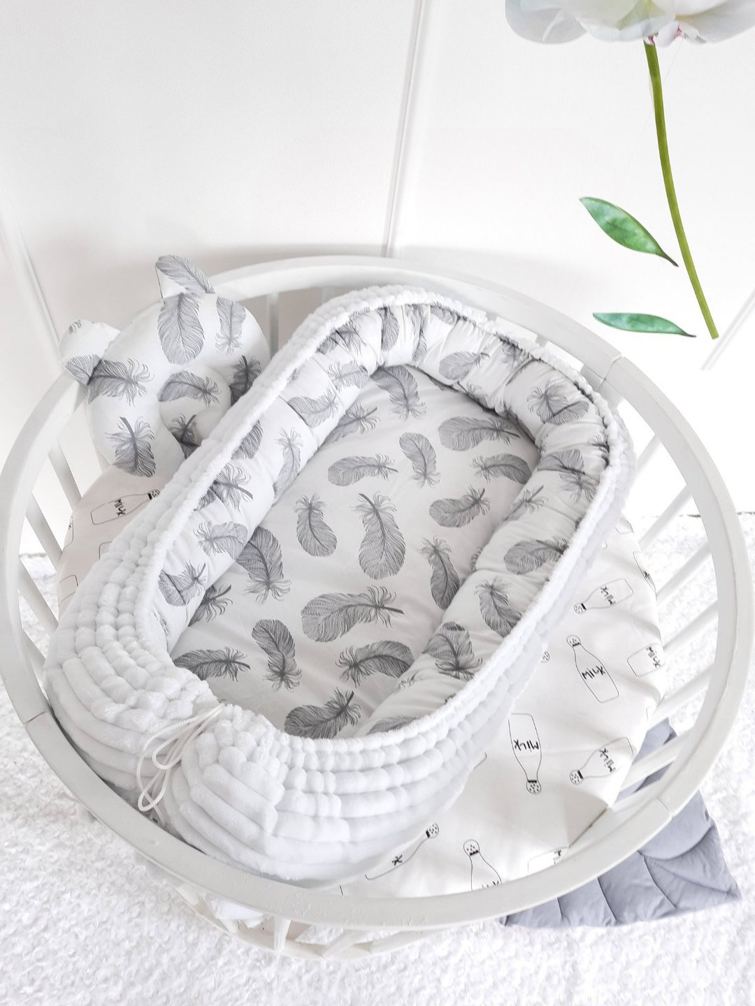 Baby  nest  newborn  0-8 month + pillow as a gift!! - 满月礼盒 - 棉 白色