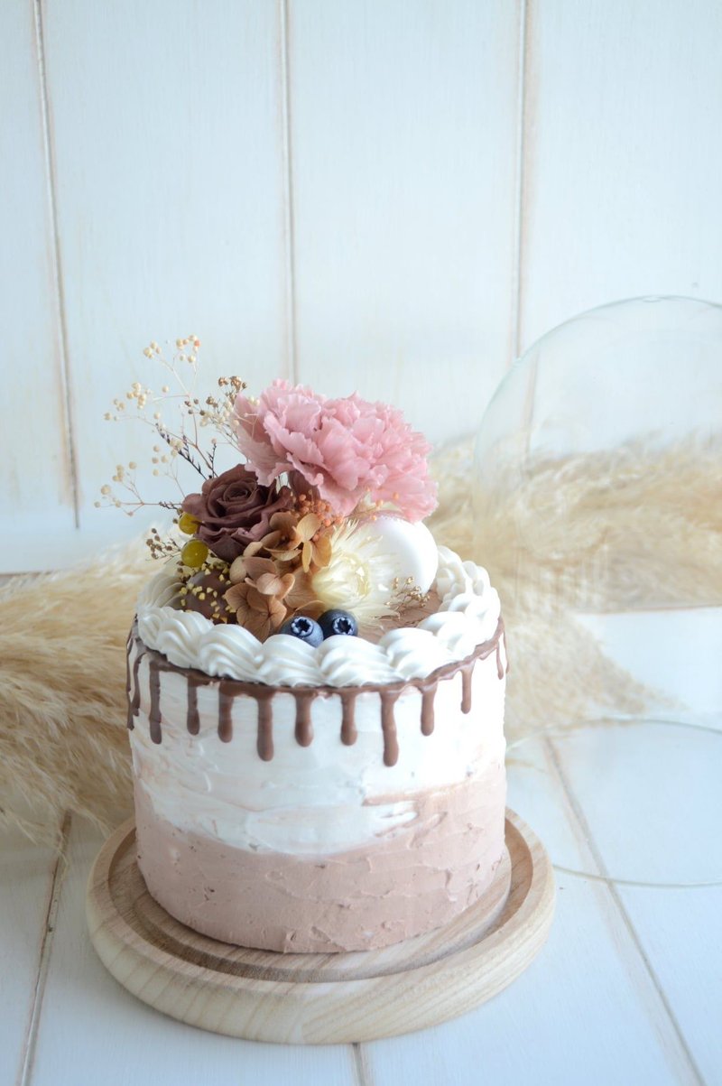 仿真.提拉奶昔永生花蛋糕花礼  /  生日蛋糕 /  母亲节蛋糕 / - 干燥花/捧花 - 植物．花 