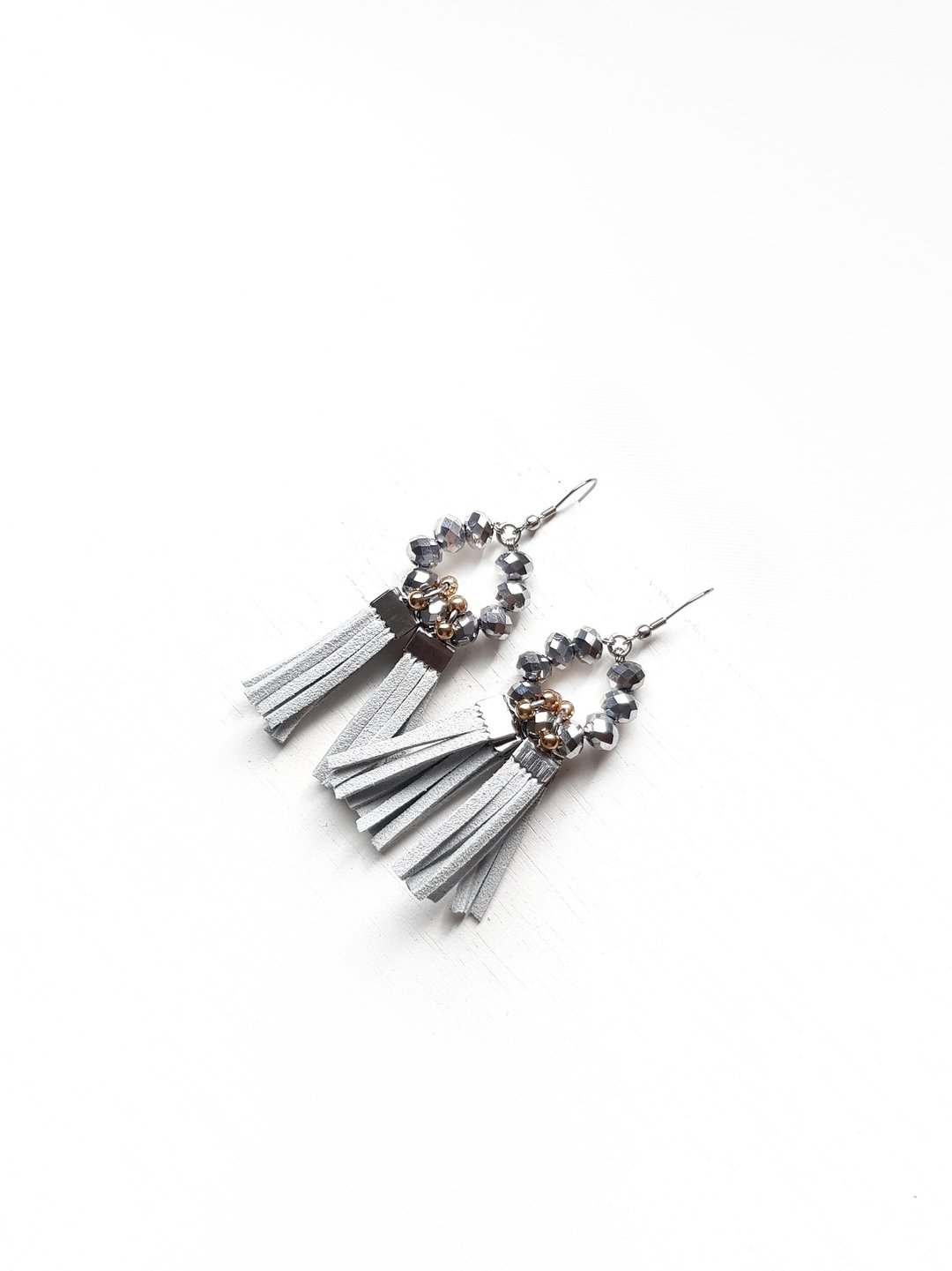 PORIA Ring Crystal with Fringes Earrings //BLEU - 耳环/耳夹 - 其他材质 蓝色