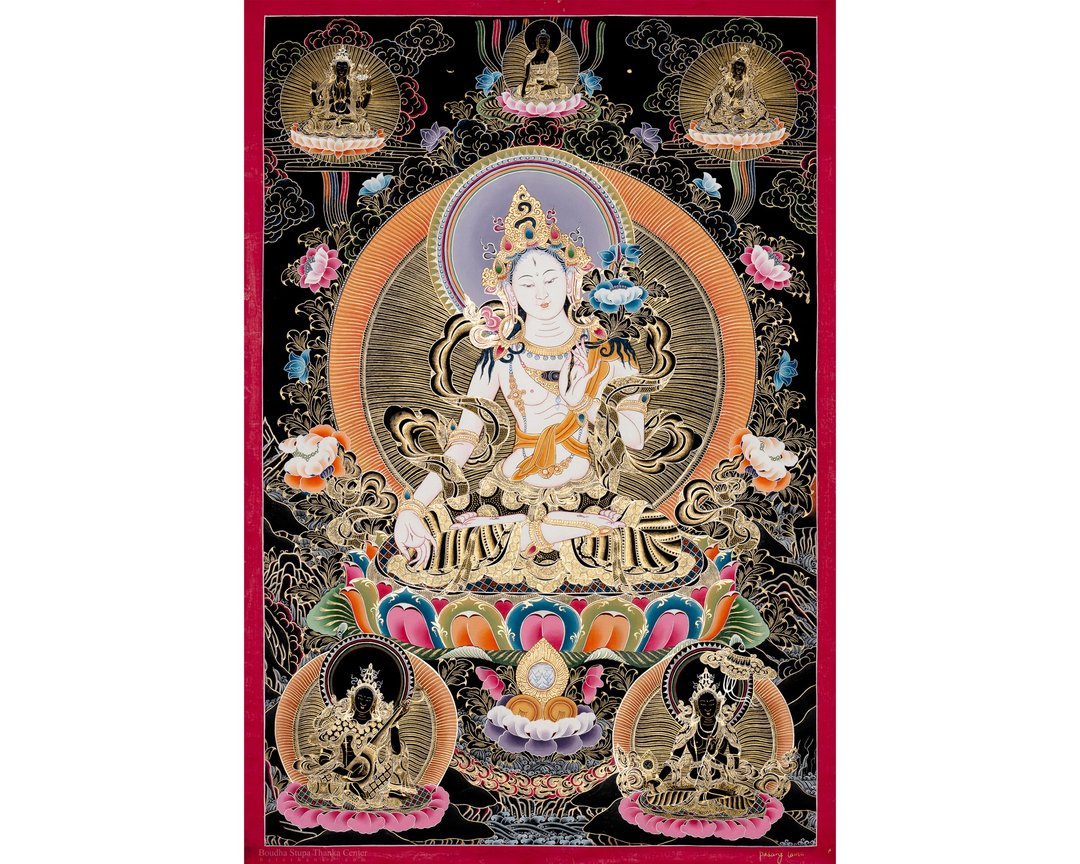 传统手绘白度母唐卡画 - 墙贴/壁贴 - 其他材质 多色
