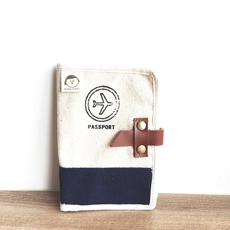 FiFi Zakka护照短夹－蓝 - 护照夹/护照套 - 棉．麻 蓝色