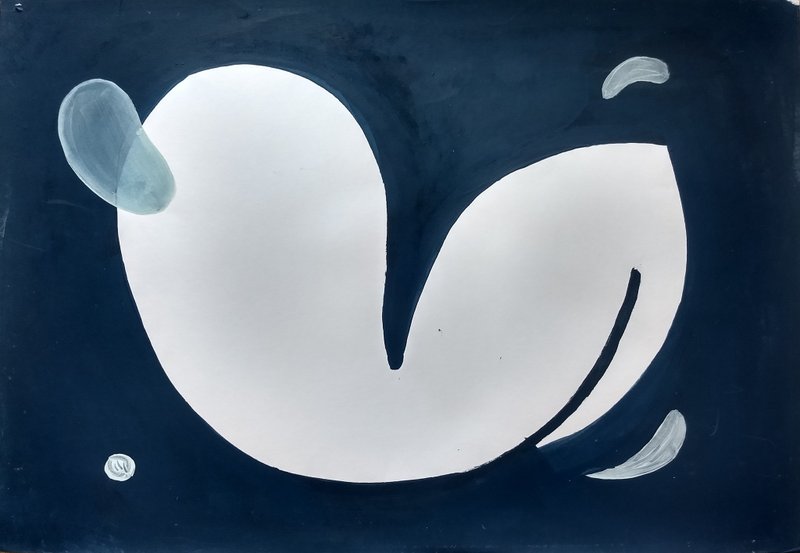 抽象女性身体，女性裸体艺术品是给抽象爱好者的好礼物！ - 海报/装饰画/版画 - 纸 蓝色