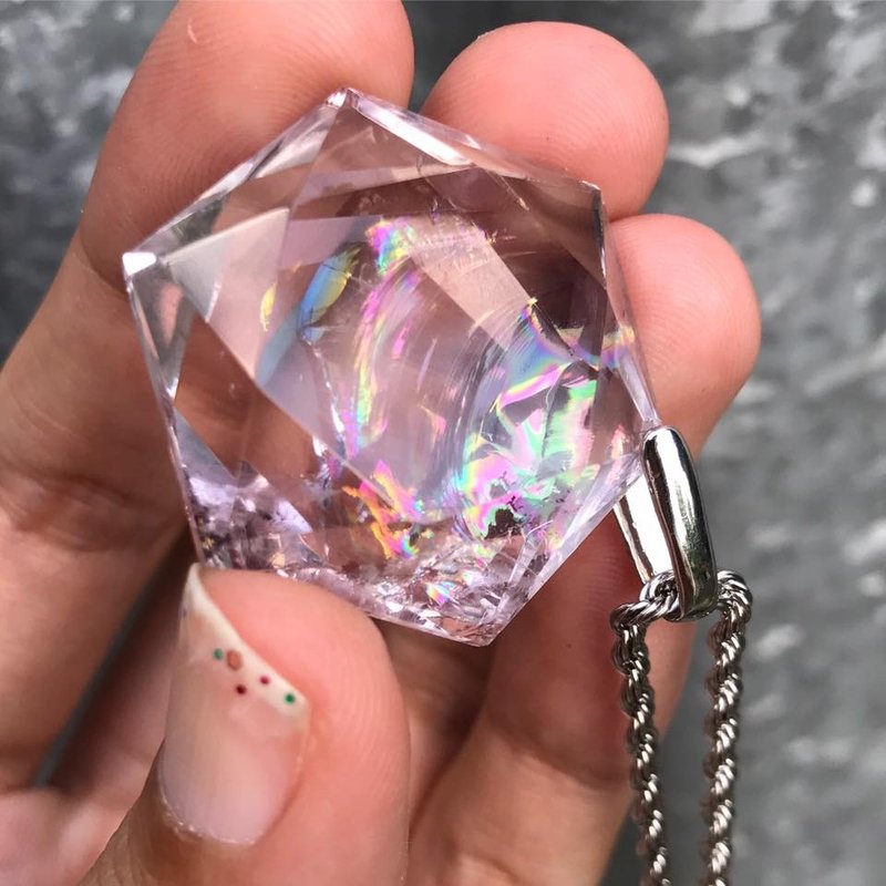 【Lost and find】天然石 强彩虹光 薰衣草 钻石 紫晶 项链 - 项链 - 宝石 紫色