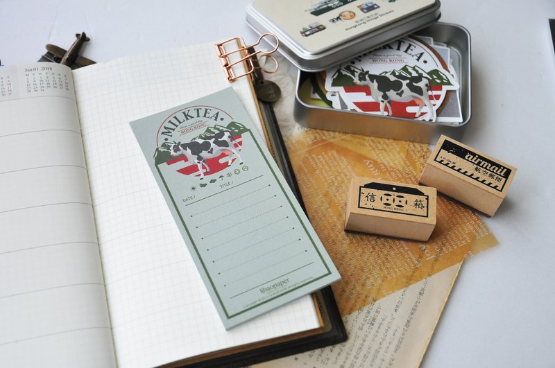 香港Hongkong Image印象便笺便条 . MILKTEA香港奶茶横线便笺 - 便条纸/标签贴 - 纸 黄色