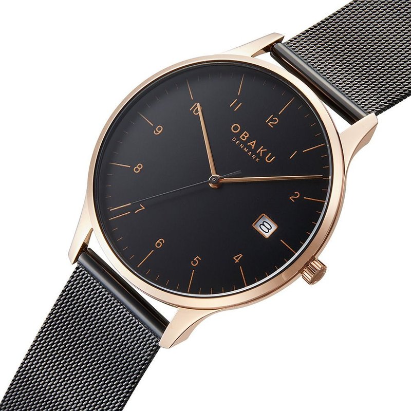 Obaku 玫瑰金X黑-V298GDVBMB-41mm - 男表/中性表 - 不锈钢 多色