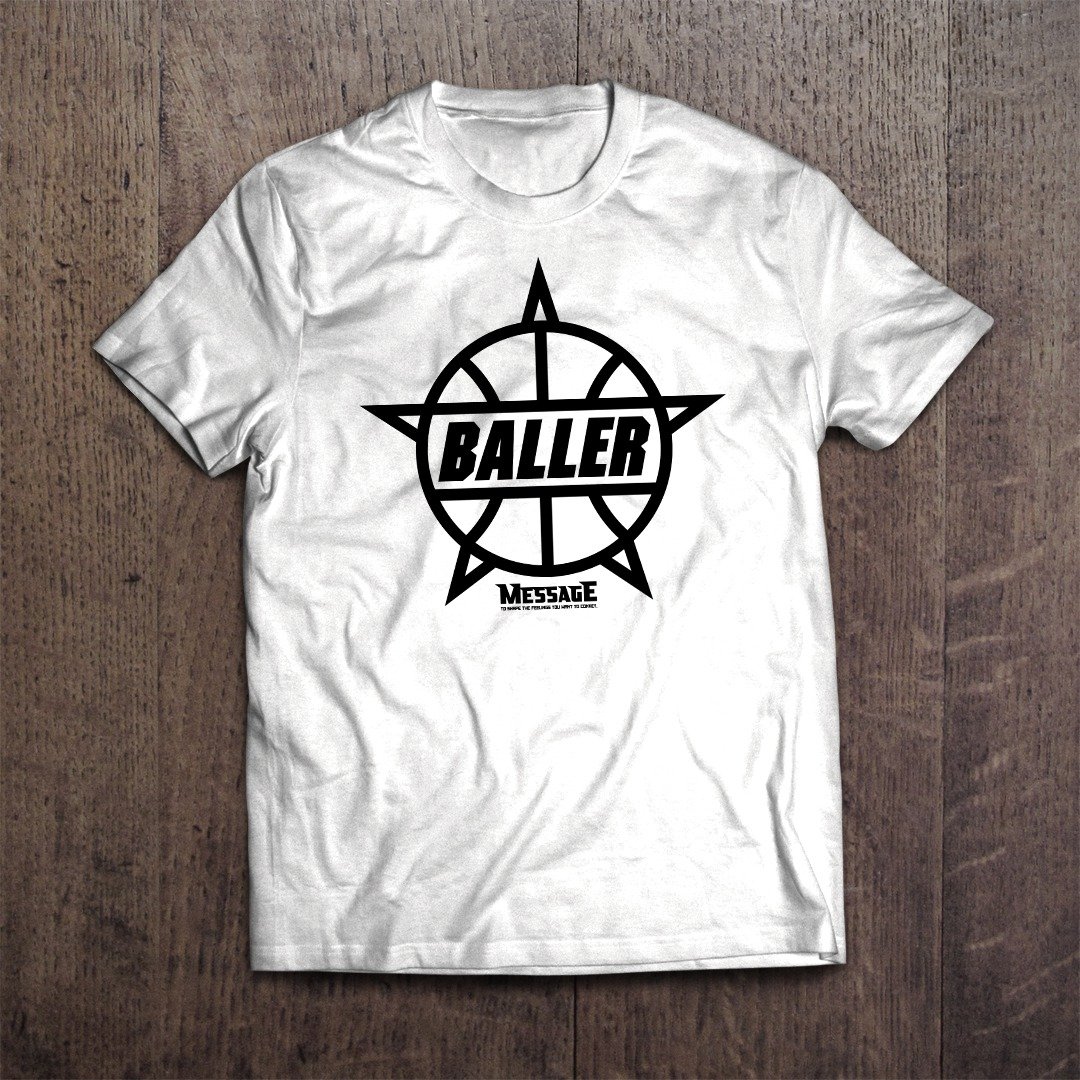 Basketball T-shirt STAR BALLER - 女装 T 恤 - 棉．麻 白色