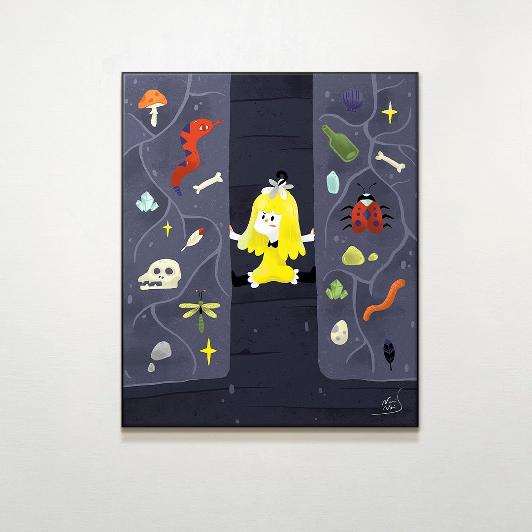 地底下 / 施暖暖.插画.客厅.卧室挂画.空间布置.家居布置 - 海报/装饰画/版画 - 防水材质 