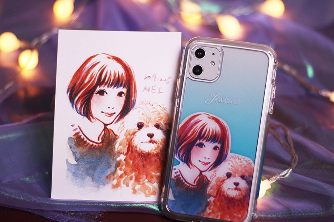 温柔手绘 似颜绘 定制化 保护壳 极空战甲 不变黄防撞壳 iphone - 手机壳/手机套 - 塑料 透明