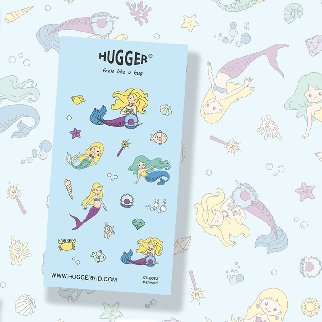 HUGGER 割型贴纸 图样-美人鱼 珍珠 钻石 防水不干胶贴纸 - 贴纸 - 防水材质 蓝色