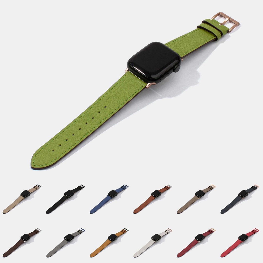 Apple Watch苹果皮环保表带 | 苹果智能手表5 6 7 8 SE Ultra适用 - 表带 - 真皮 绿色