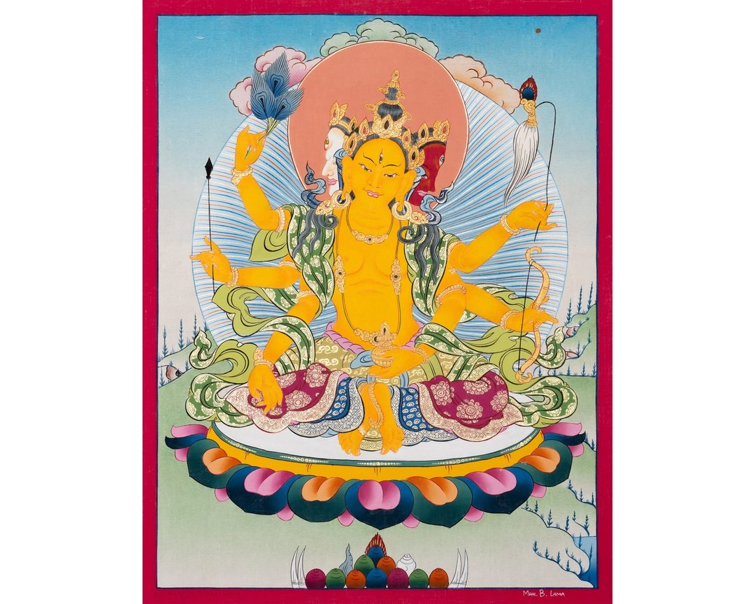 光芒灿烂  黄色塔拉唐卡画  唤醒神圣的启迪 - 墙贴/壁贴 - 其他材质 多色
