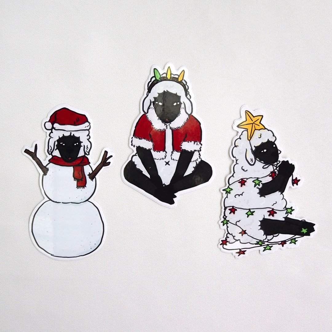 Christmas sticker set - 贴纸 - 防水材质 红色