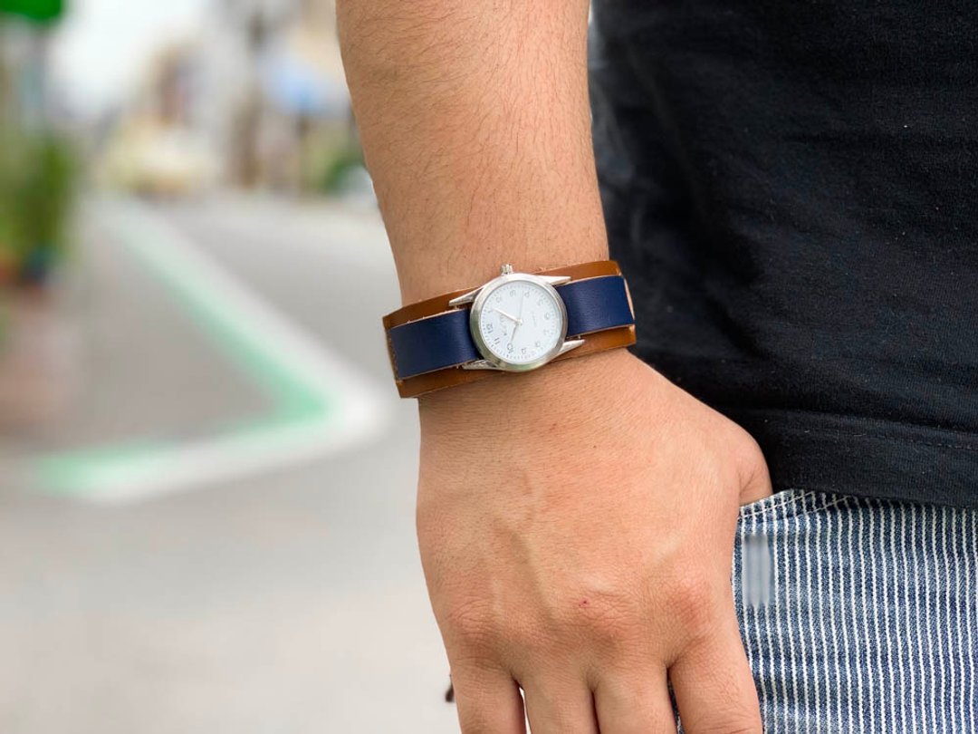 WPILES Men's-like adult casual W piles watch Tararin cord WPW-BNW-B - 女表 - 真皮 咖啡色