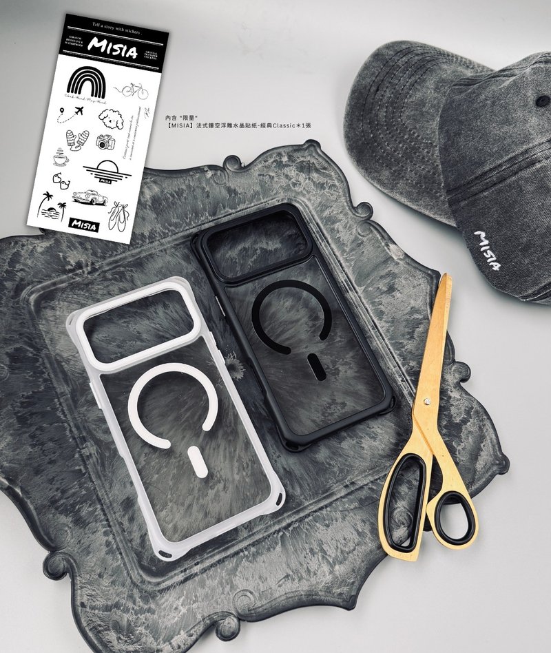 【MISIA】DIY磁吸式透明超薄四角防护开孔手机壳-两色边框 - 手机壳/手机套 - 其他材质 