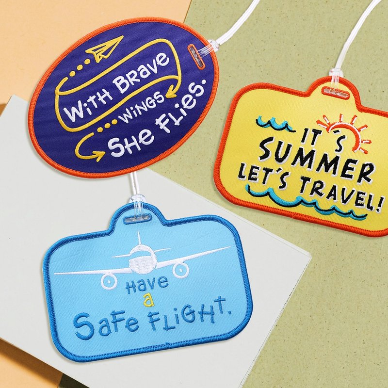 【刺绣吊牌】旅行祝福系列 (三款) - 行李吊牌 - 绣线 多色
