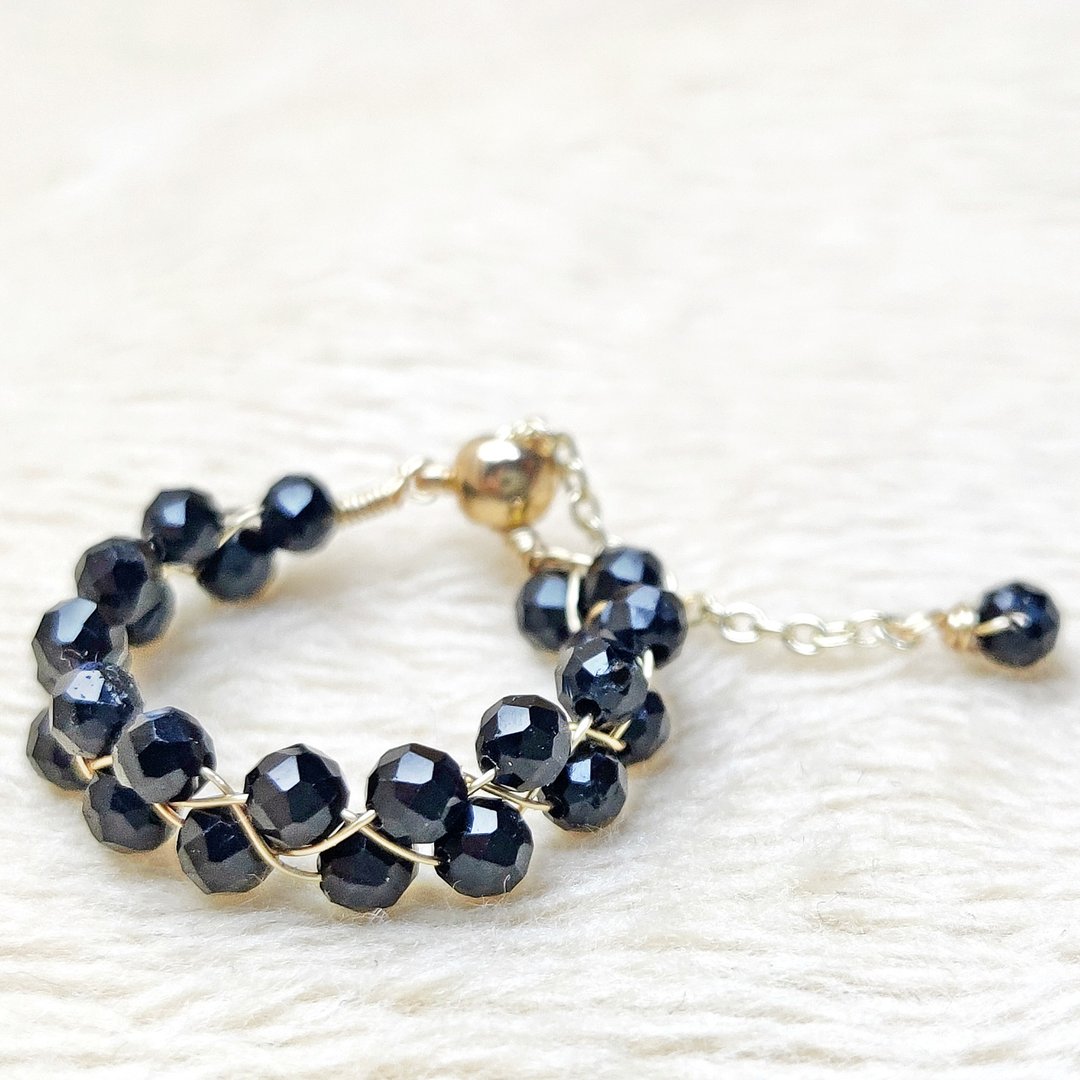 【订制品】【设计款】14K金 黑尖石戒指 14K Gold Black Spinel - 戒指 - 水晶 