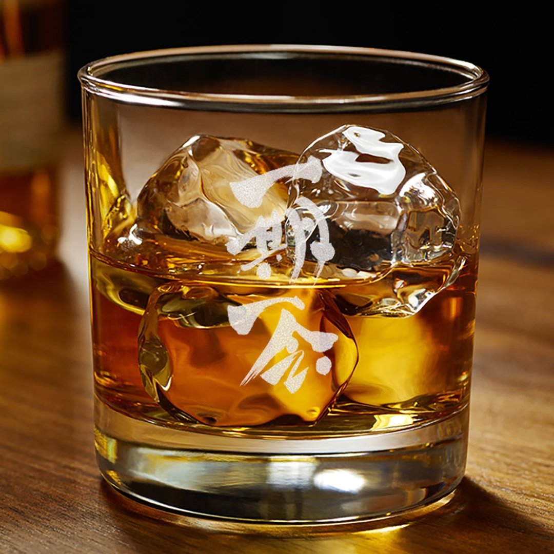 男友礼物|一期一会日本书法威士忌玻璃杯 - 酒杯/酒器 - 玻璃 