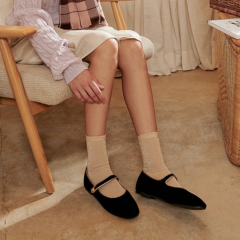 PRE-ORDER SPUR 瑪莉珍平底鞋 RA7004 BLACK - 玛莉珍鞋 - 其他材质 