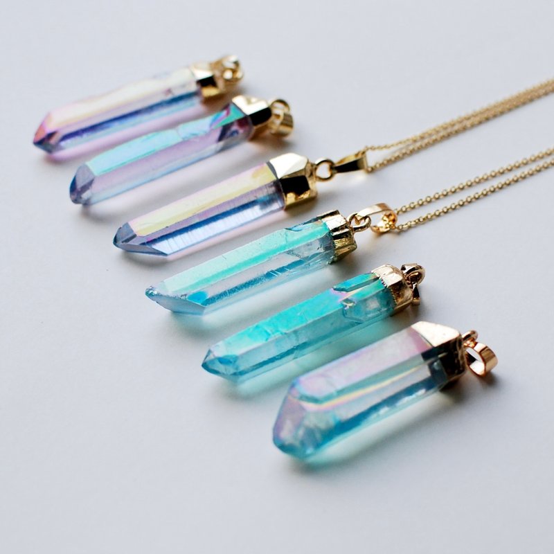 极光水晶项链【薰衣草紫 或 祖母绿】 - 项链 - 水晶 多色