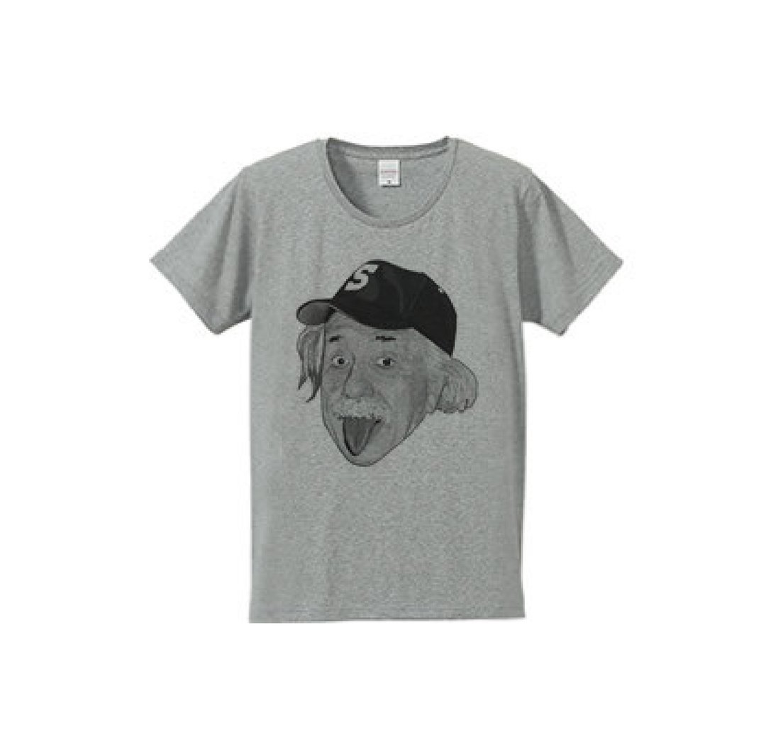 Albert Einstein Outdoor monochrome (4.7oz T-shirt gray) - 男装上衣/T 恤 - 棉．麻 灰色