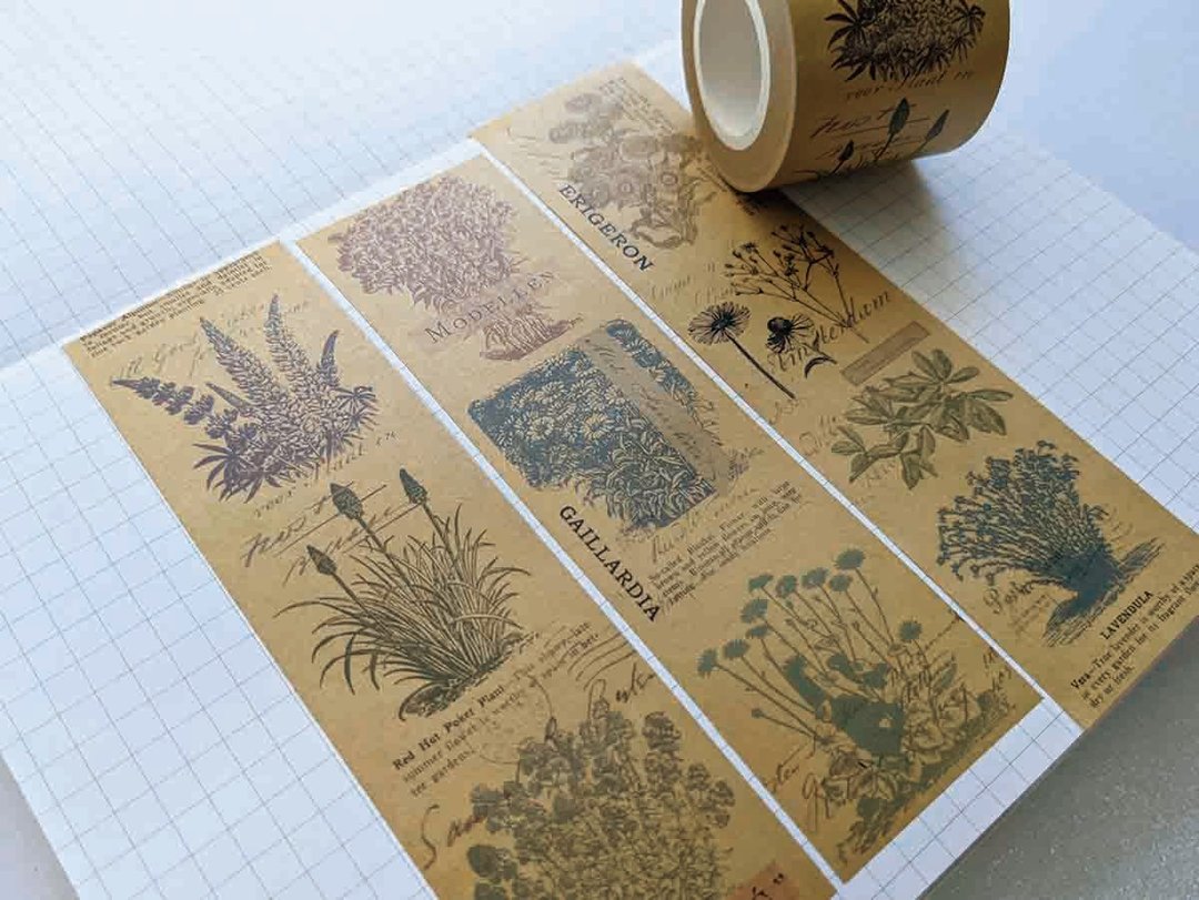 4cm 小花 牛皮纸胶带#29- 自带离型纸 - 纸胶带 - 纸 