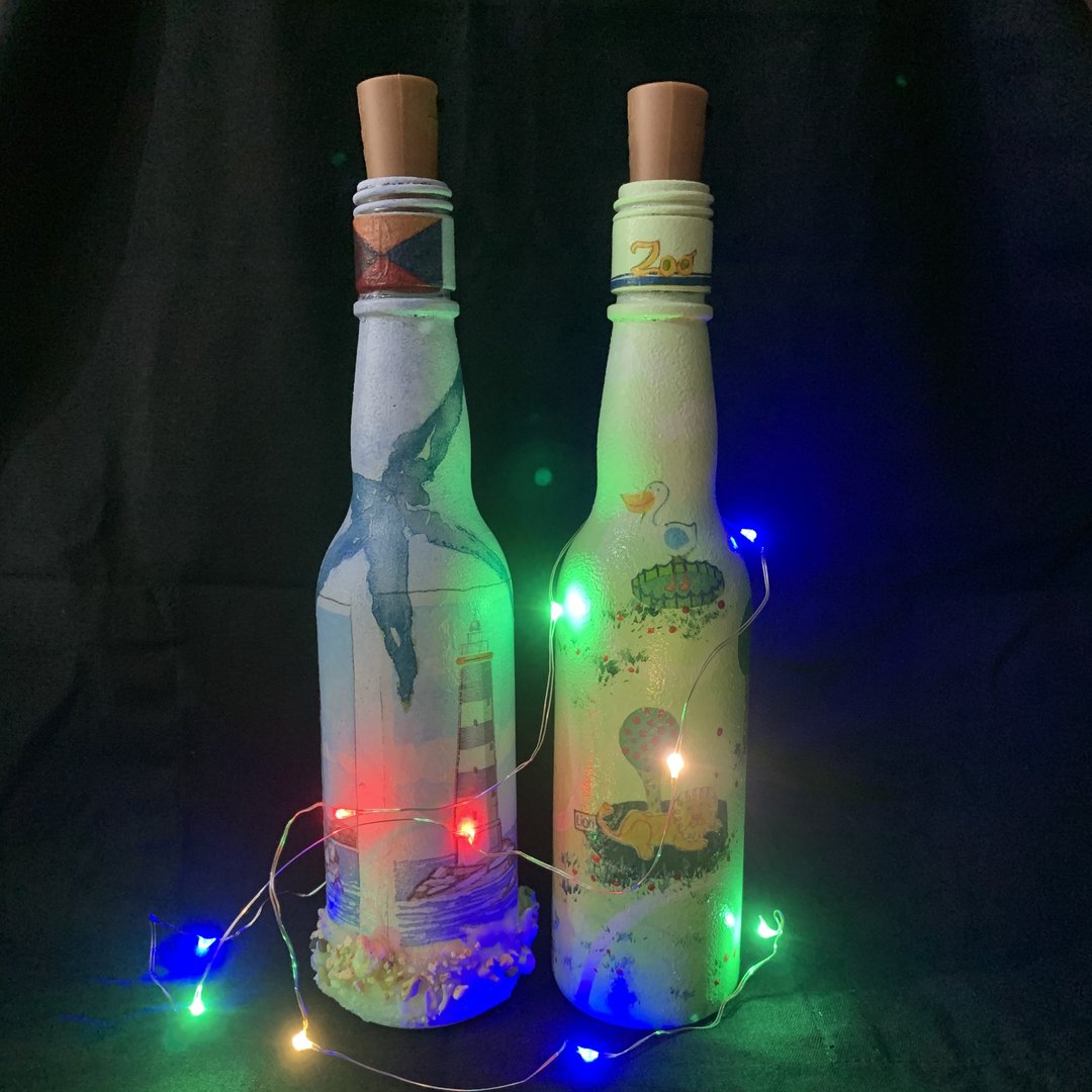 蝶古巴特 酒瓶 小夜灯 - 其他 - 玻璃 