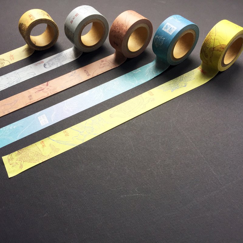 山海经纸胶带整套-卷一~卷五 - 纸胶带 - 纸 多色