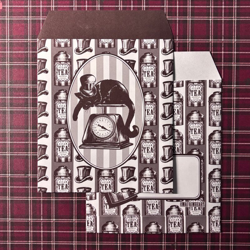 黑猫店主红茶屋纸袋 - 信封/信纸 - 纸 咖啡色