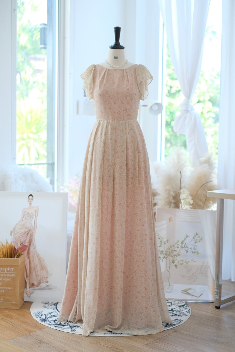 长礼服、伴娘礼服、露背礼服、活动长礼服、婚纱。 - 洋装/连衣裙 - 聚酯纤维 卡其色