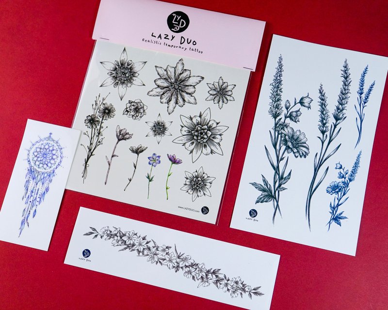 Party Picks! 花花世界 彩色纹身贴纸 - 纹身贴 - 纸 多色