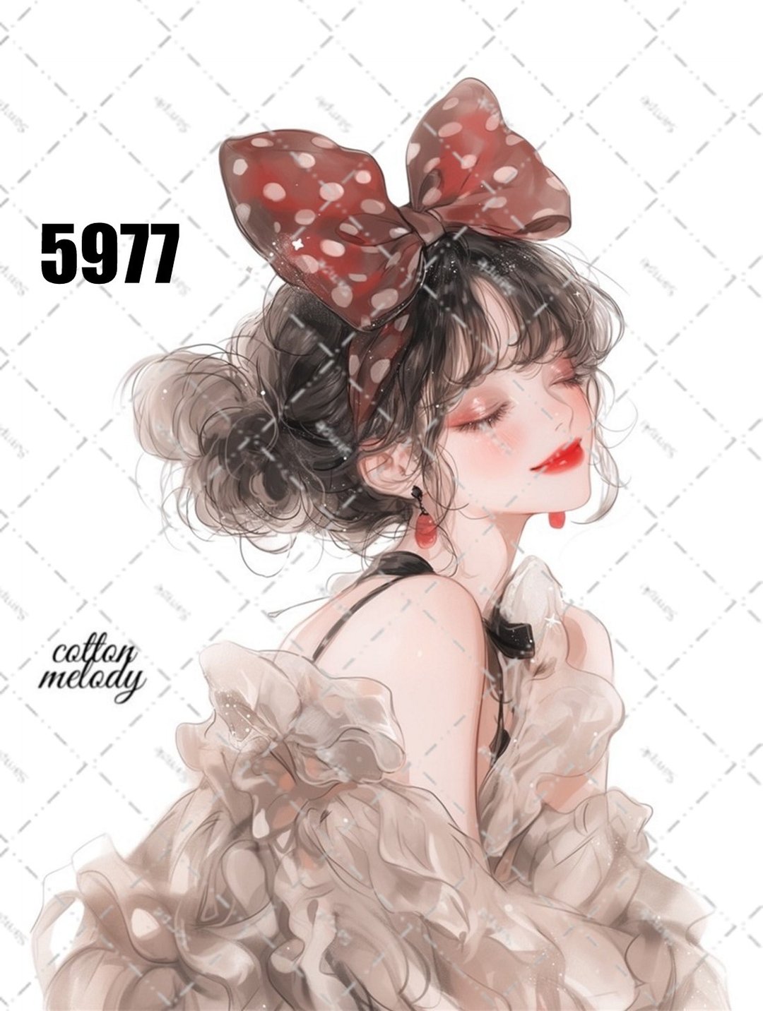 original sticker no.5977 人物贴纸 原创贴纸 人物贴纸 女孩贴纸 原创人物贴纸 - 贴纸 - 纸 