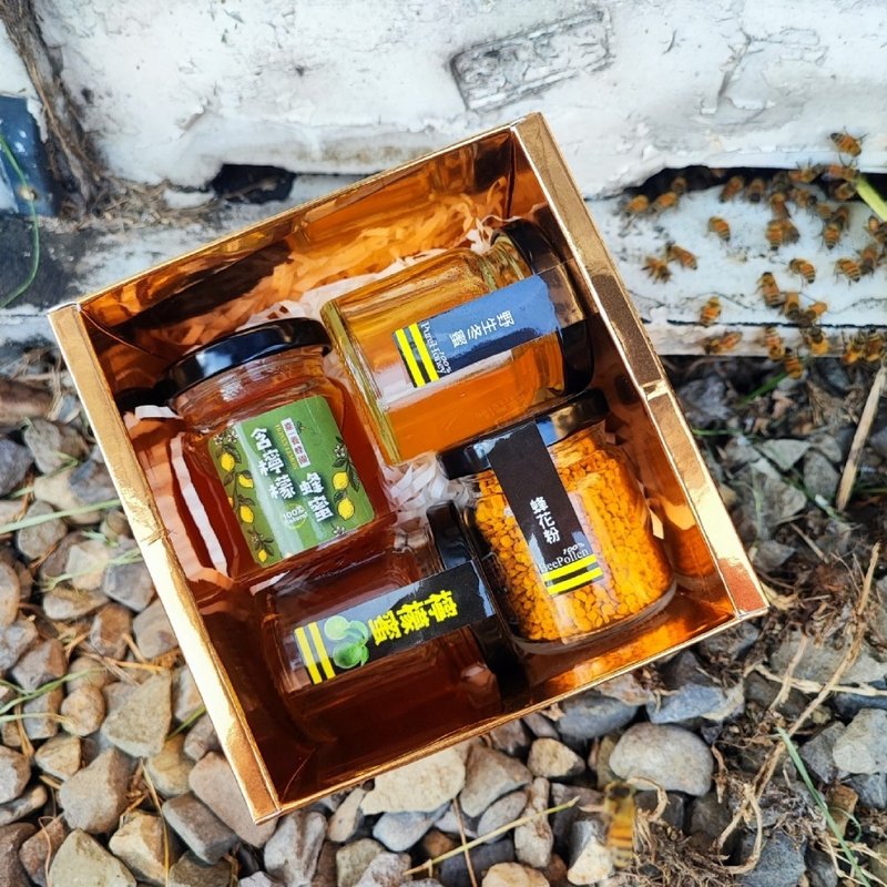 【台一养蜂园】超值体验礼盒 70g蜂蜜3入+40g花粉1入 - 蜂蜜/黑糖 - 其他材质 