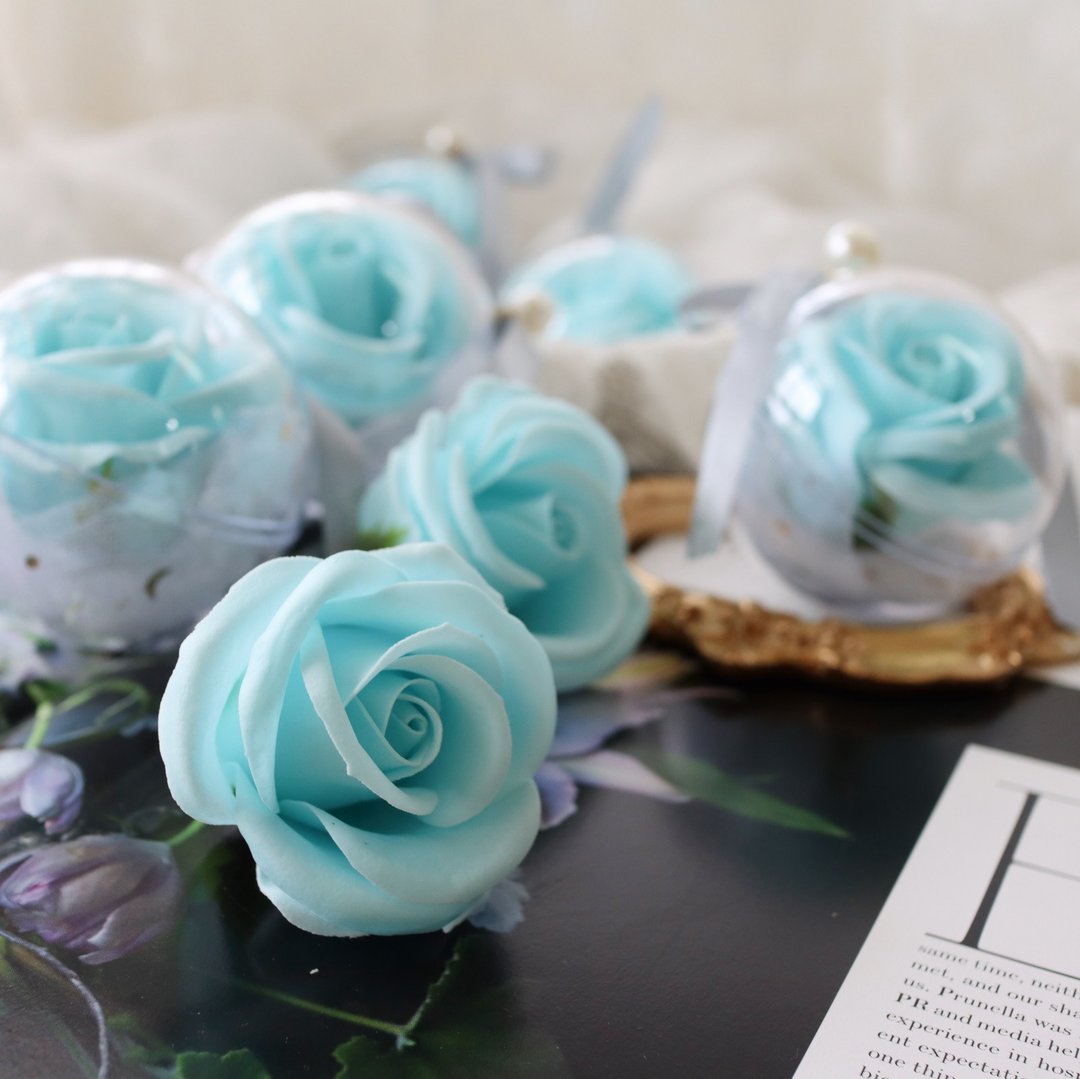 婚礼小物 企业赠品 浅蓝玫瑰皂花 香皂花球 - 其他 - 其他材质 蓝色