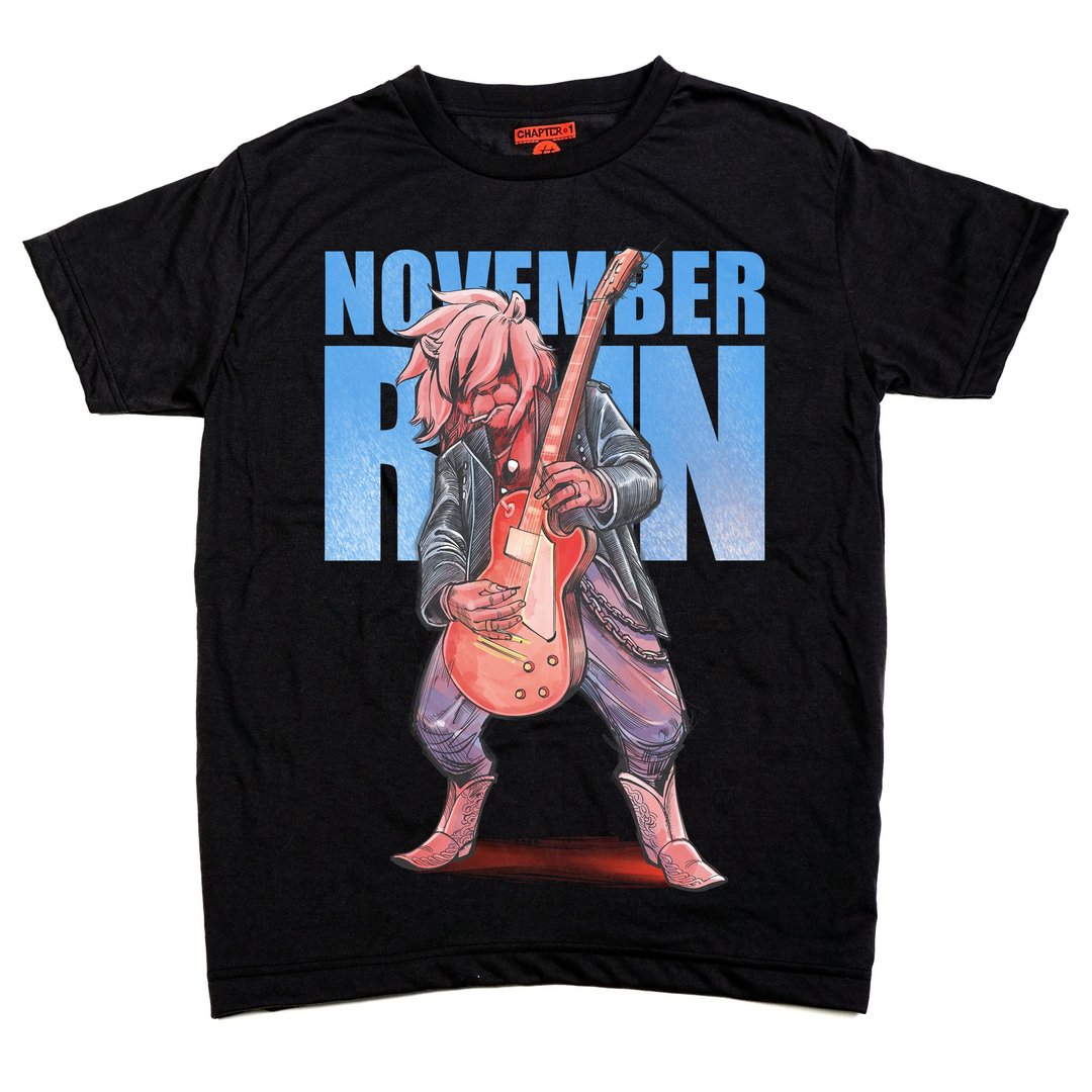 November Rain Guitar Chapter One T-shirt male female unisex comfortable soften - 男装上衣/T 恤 - 棉 黑色