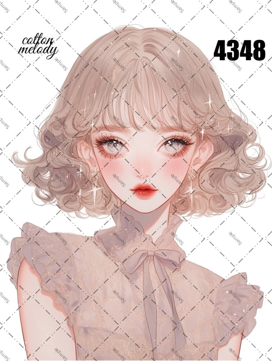 original sticker no.4348 人物贴纸 原创贴纸 原创人物贴纸 装饰贴纸 cotton melody - 贴纸 - 纸 