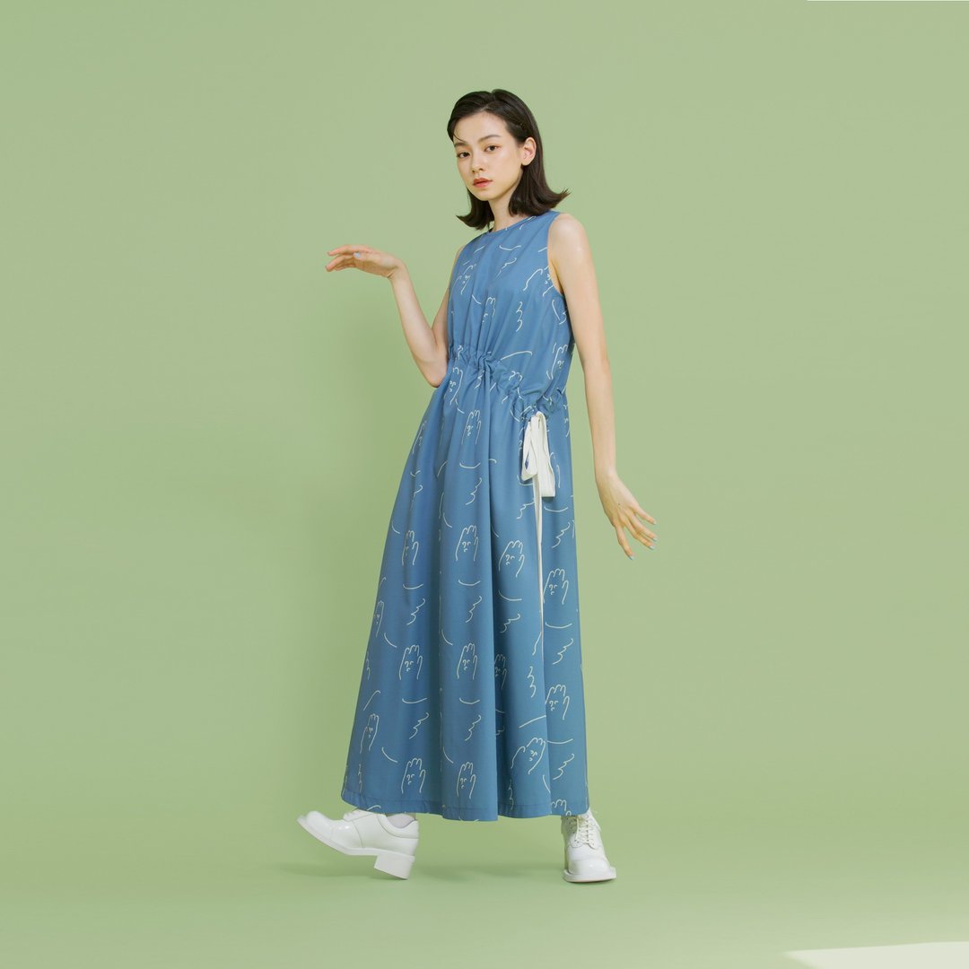 tan tan / 手掌兄弟蓝色抽绳洋装 - 洋装/连衣裙 - 其他材质 蓝色