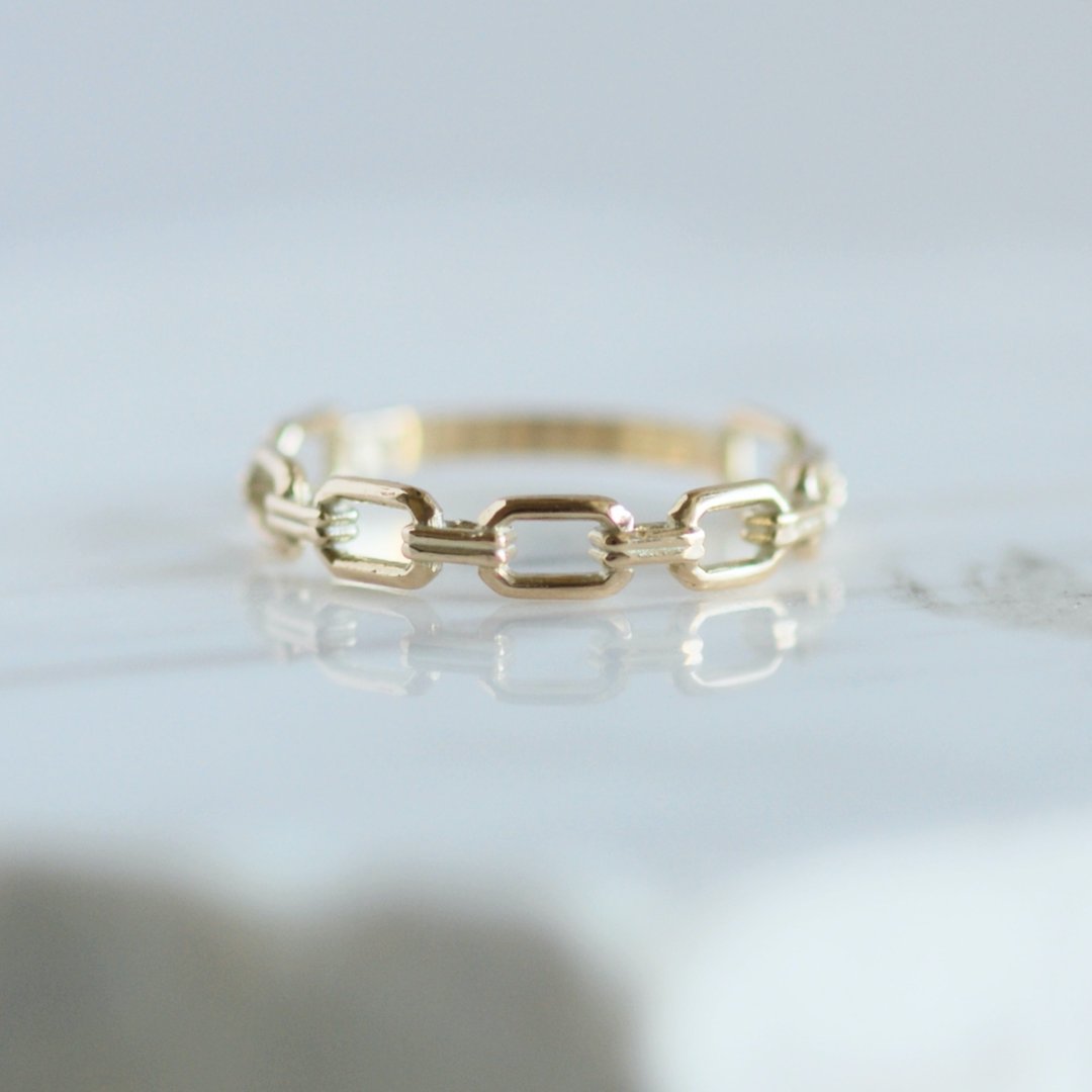Chain motif ring / K10YG [Made-to-order] - 戒指 - 其他金属 金色