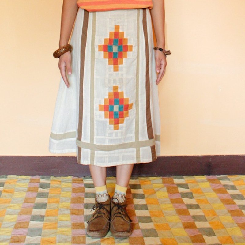 ☆ Hammock ☆ 彡 Ortega Tropical Skirt - 裙子 - 棉．麻 绿色