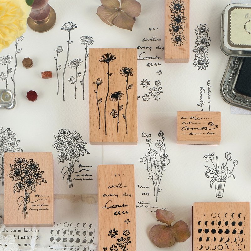 【Papermore】香蜜沉沉系列木质组合印章2款选择 实木材质 印章组 - 印章/印台 - 木头 