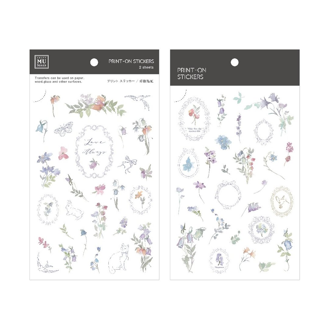 【Print-On Stickers 转印贴纸】no.261 | 花草系列 - 贴纸 - 其他材质 蓝色