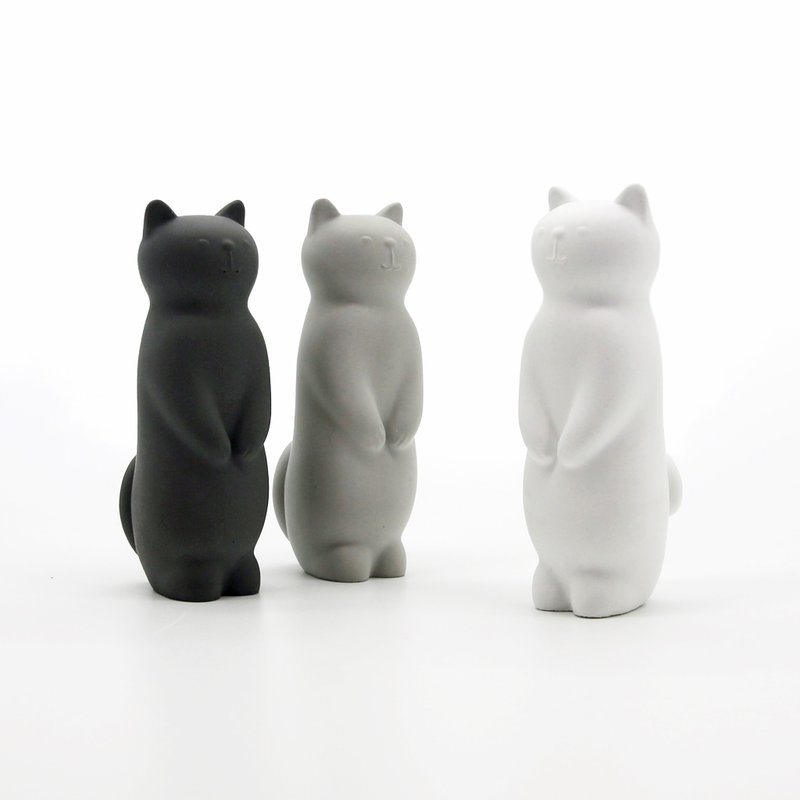 Tall CAT Aroma stone I 漏咖猫扩香石 I 水泥香氛 I 附5mi精油－ - 香薰/精油/线香 - 水泥 灰色