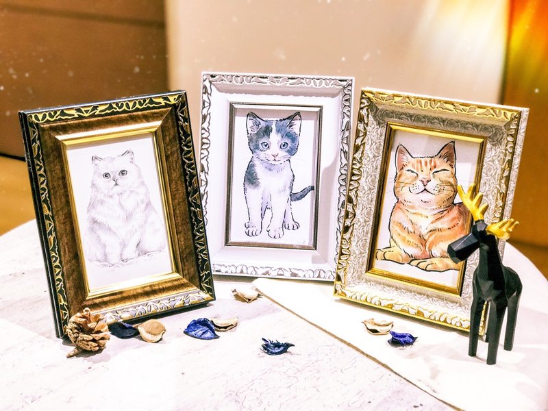 定制化插画肖像 + 华丽复古框 | 订制 水彩 素描 手绘 似颜绘 - 订制画像 - 纸 